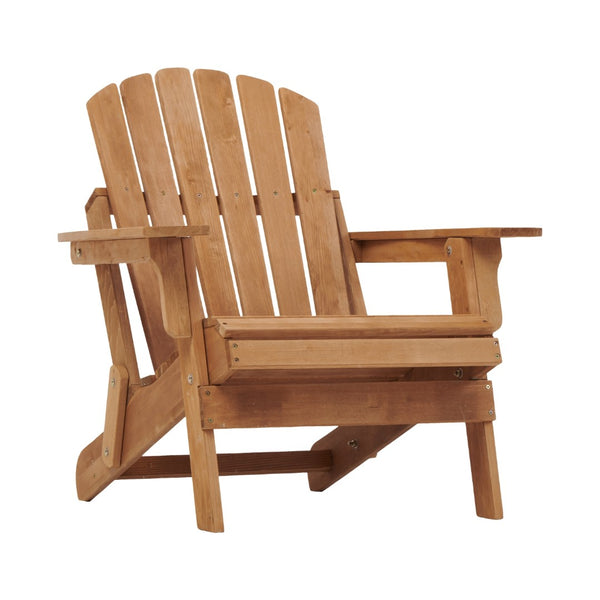 English Elm Oversize Hemlock Wood Folding Adirondack Chair for Porch Poolside Patio Backyard W2640P307500