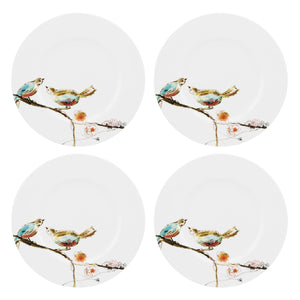 Lenox Chirp Porcelain Dinnerware Set with Watercolor Birds and Botanical Branch Motif 896843