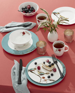 Lenox Chirp Porcelain Dinnerware Set with Watercolor Birds and Botanical Branch Motif 896843