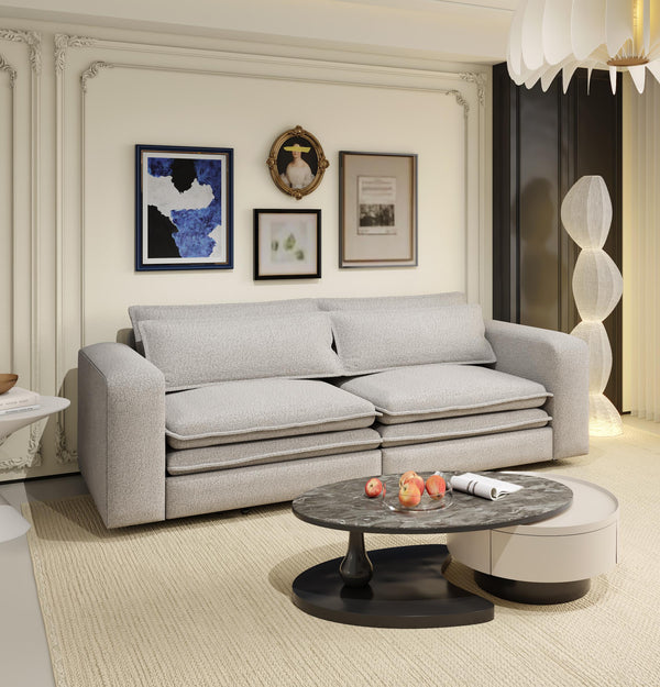 English Elm 93" King Size Sleeper Sofa Bed - 3-In-1 Convertible Couch With Chaise Lounge & Teddy Upholstery W1885S00236