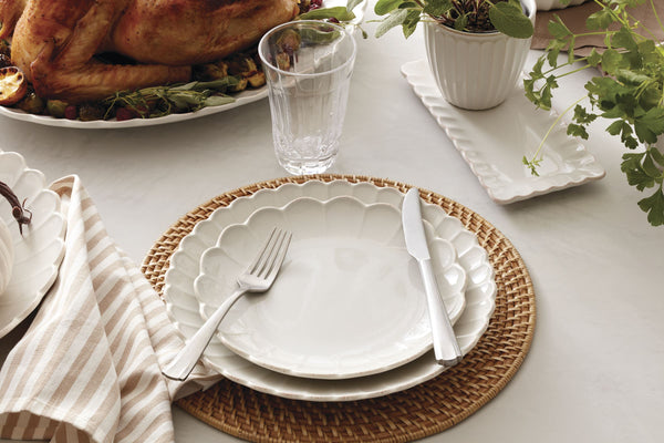 Lenox French Perle Scallop Stoneware Herb Pots Aged Tea Stain Farmhouse Kitchen Set 896914