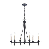 Solomon 28'' Wide 6-Light Chandelier - Matte Black 89697/6 Elk Lighting