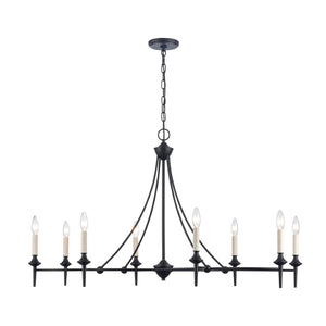 Solomon 42'' Wide 8-Light Linear Chandelier - Matte Black 89698/8 Elk Lighting