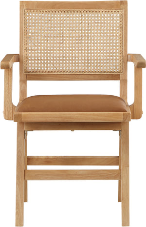 Abby Cognac Vegan Leather Dining Arm Chair 896Cognac-AC Meridian Furniture