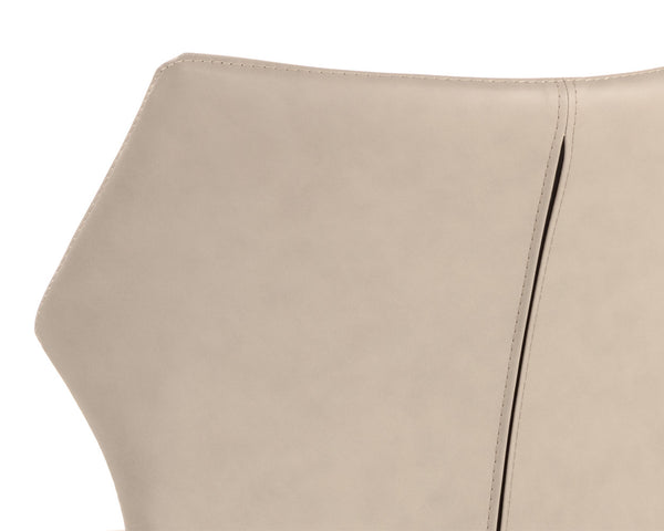 Sunpan James Stackable Dining Chair Set of 2 - Stylish Faux Leather with Unique Backrest Design, Modern Charm Bounce Stone