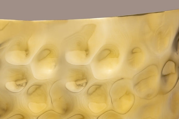 English Elm CT-90-25-30 Hand-Hammered Stainless Steel Coffee Table in Gold — Modern Rounded Design, Unique Texture, Luxe Finish (90) B009P321116