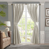 Croscill Classics Avignon Glam/Luxury Pleat Curtain Panel with Tieback (Single) CCL40-0042 White