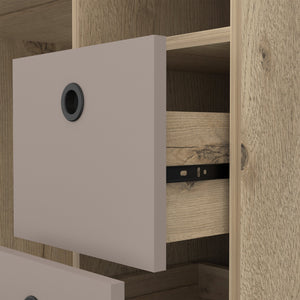 English Elm Tokyo Multicolor Office Set with Desk & Wall Cabinet, 2-Drawer Desk 39.3" x 19.6" Particleboard B128S00170