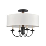 Neville 20'' Wide 4-Light Semi Flush Mount - Charcoal Black 89704/4 Elk Lighting