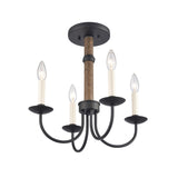 Neville 20'' Wide 4-Light Semi Flush Mount - Charcoal Black 89704/4 Elk Lighting