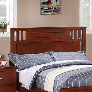 English Elm Simple Modern Full Size Bedframe with Carved Vertical Lines, Rubberwood MDF Construction, Elegant Design Cherry,Espresso 81 L x 8 W x 4 H B011S01987