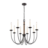 Neville 28'' Wide 8-Light Chandelier - Charcoal Black 89708/8 Elk Lighting