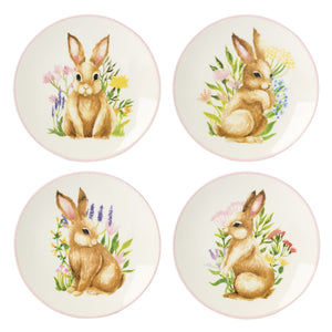 Lenox Bunny Illustrated Porcelain Accent Plates Set of 4 for Spring Easter Entertaining 897155