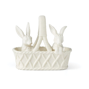Lenox Wicker Creek Ivory Porcelain Rabbit Shakers Glossy Easter Spring Table Accent 897158