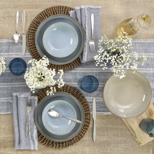 Lenox Organic Shades Stoneware Dinnerware Set Artisan Glazed Earthy Tones for Casual Everyday Table Blue 897199