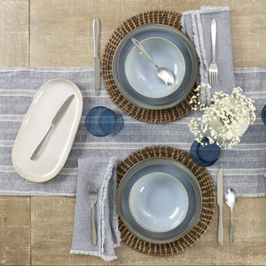 Lenox Organic Shades Stoneware Dinnerware Set Artisan Glazed Earthy Tones for Casual Everyday Table Blue 897199