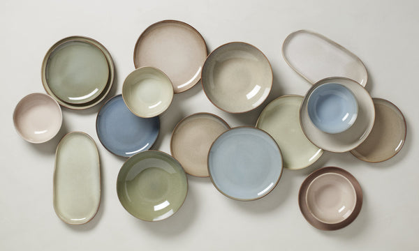 Lenox Organic Shades Stoneware Round Serving Bowl Set with Earthy Glaze for Casual Dining Tables Taupe / Grey 897209