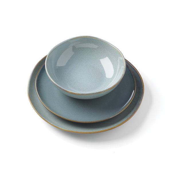 Lenox Organic Shades Stoneware Dinnerware Set Artisan Glazed Earthy Tones for Casual Everyday Table Blue 897199