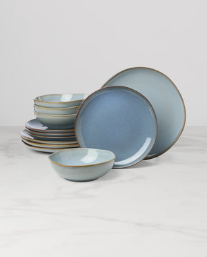 Lenox Organic Shades Stoneware Dinnerware Set Artisan Glazed Earthy Tones for Casual Everyday Table Blue 897199