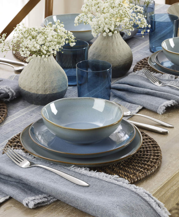 Lenox Organic Shades Stoneware Dinnerware Set Artisan Glazed Earthy Tones for Casual Everyday Table Blue 897199