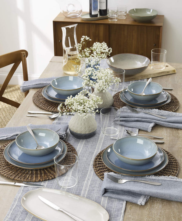 Lenox Organic Shades Stoneware Dinnerware Set Artisan Glazed Earthy Tones for Casual Everyday Table Blue 897199