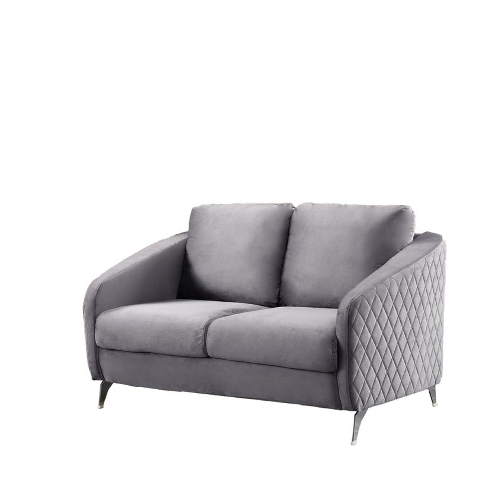English Elm Sofia Velvet Tufted Loveseat with Chrome Legs Mid-century Modern Living Room Seating B06178277