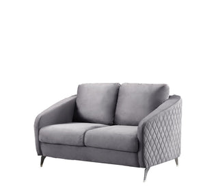 English Elm Sofia Velvet Tufted Loveseat with Chrome Legs Mid-century Modern Living Room Seating B06178277