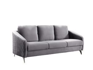 English Elm Sofia Glam Velvet Tufted Sofa with Diamond Stitching and Chrome Legs for Living Room B06178278