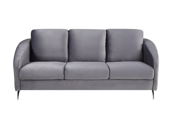 English Elm Sofia Glam Velvet Tufted Sofa with Diamond Stitching and Chrome Legs for Living Room B06178278