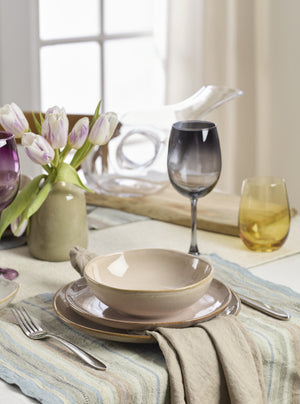 Lenox Organic Shades Stoneware Dinnerware Set Artisan Glazed Earthy Tones for Casual Everyday Table Pink 897202