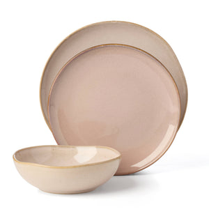 Lenox Organic Shades Stoneware Dinnerware Set Artisan Glazed Earthy Tones for Casual Everyday Table Pink 897202