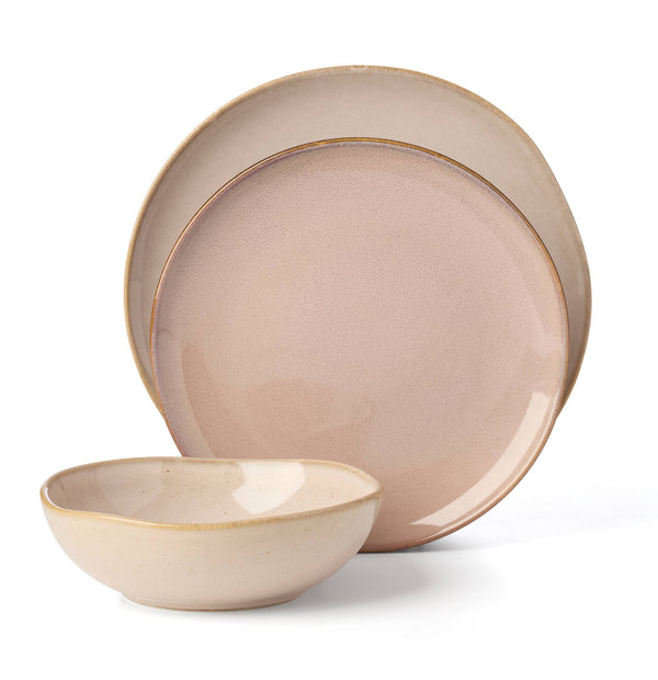 Lenox Organic Shades Stoneware Dinnerware Set Artisan Glazed Earthy Tones for Casual Everyday Table Pink 897202