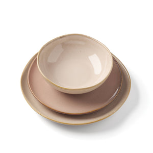 Lenox Organic Shades Stoneware Dinnerware Set Artisan Glazed Earthy Tones for Casual Everyday Table Pink 897202