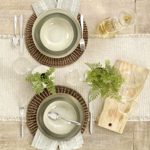 Lenox Organic Shades Stoneware Round Serving Bowl Set with Earthy Glaze for Casual Dining Tables Green 897206