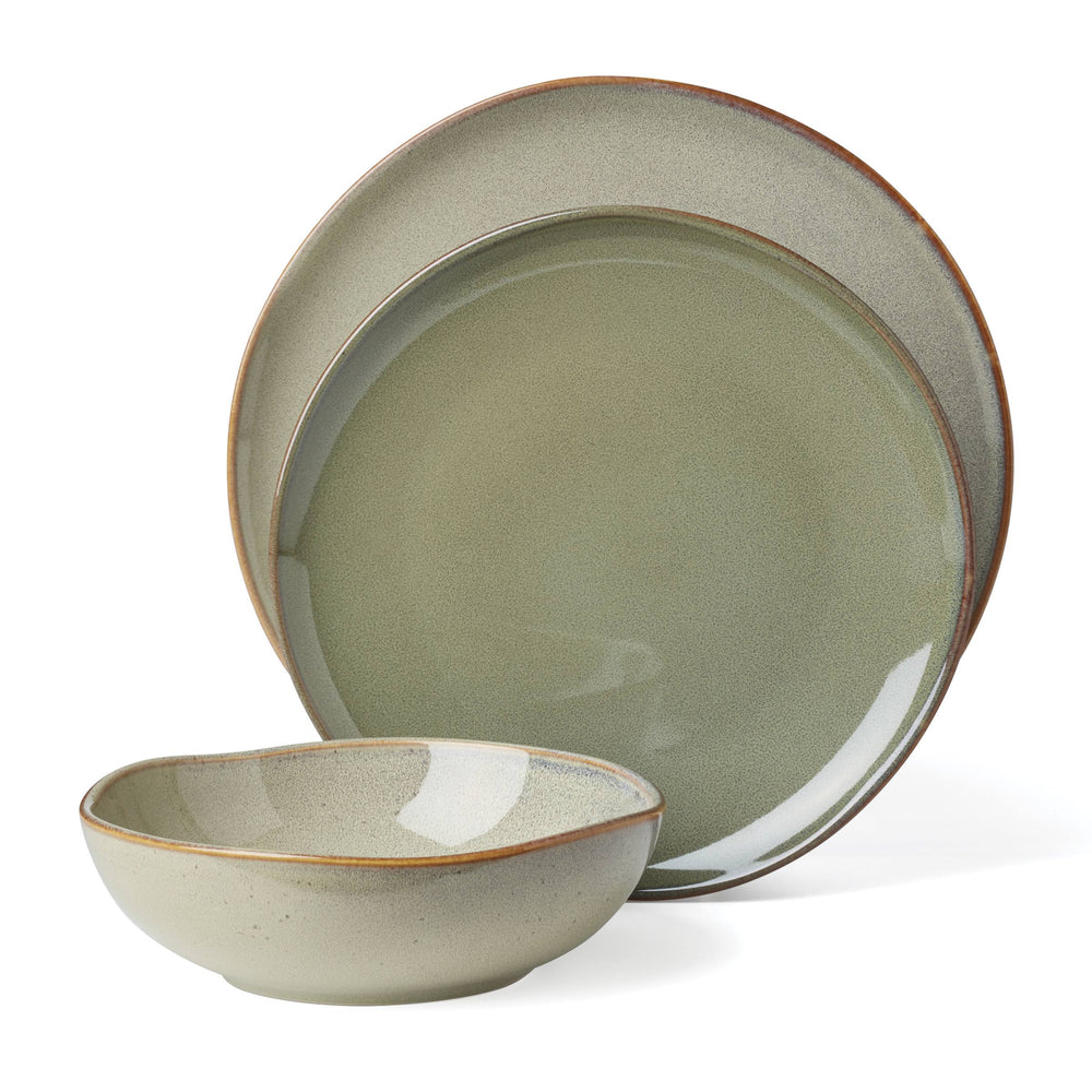 Lenox Organic Shades Stoneware Dinnerware Set Artisan Glazed Earthy Tones for Casual Everyday Table Green 897205
