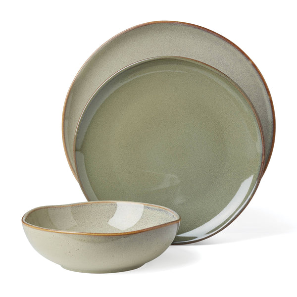 Lenox Organic Shades Stoneware Dinnerware Set Artisan Glazed Earthy Tones for Casual Everyday Table Green 897205