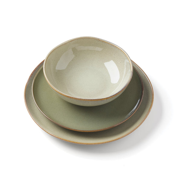 Lenox Organic Shades Stoneware Dinnerware Set Artisan Glazed Earthy Tones for Casual Everyday Table Green 897205