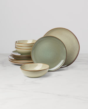 Lenox Organic Shades Stoneware Dinnerware Set Artisan Glazed Earthy Tones for Casual Everyday Table Green 897205