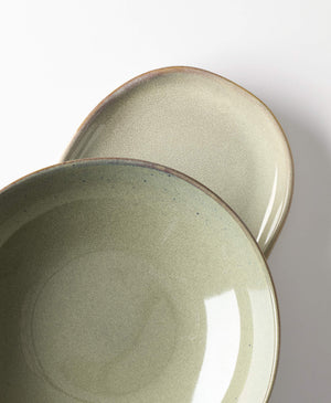 Lenox Organic Shades Stoneware Round Serving Bowl Set with Earthy Glaze for Casual Dining Tables Green 897206