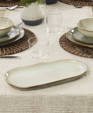 Lenox Organic Shades Stoneware Round Serving Bowl Set with Earthy Glaze for Casual Dining Tables Green 897206