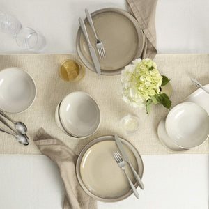 Lenox Organic Shades Stoneware Dinnerware Set Artisan Glazed Earthy Tones for Casual Everyday Table Taupe / Grey 897208