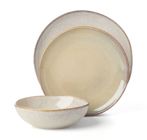 Lenox Organic Shades Stoneware Dinnerware Set Artisan Glazed Earthy Tones for Casual Everyday Table Taupe / Grey 897208