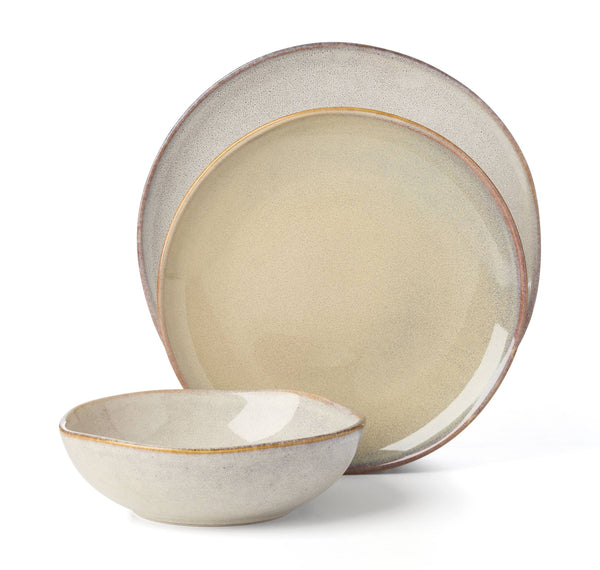 Lenox Organic Shades Stoneware Dinnerware Set Artisan Glazed Earthy Tones for Casual Everyday Table Taupe / Grey 897208