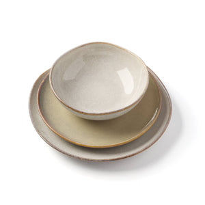Lenox Organic Shades Stoneware Dinnerware Set Artisan Glazed Earthy Tones for Casual Everyday Table Taupe / Grey 897208