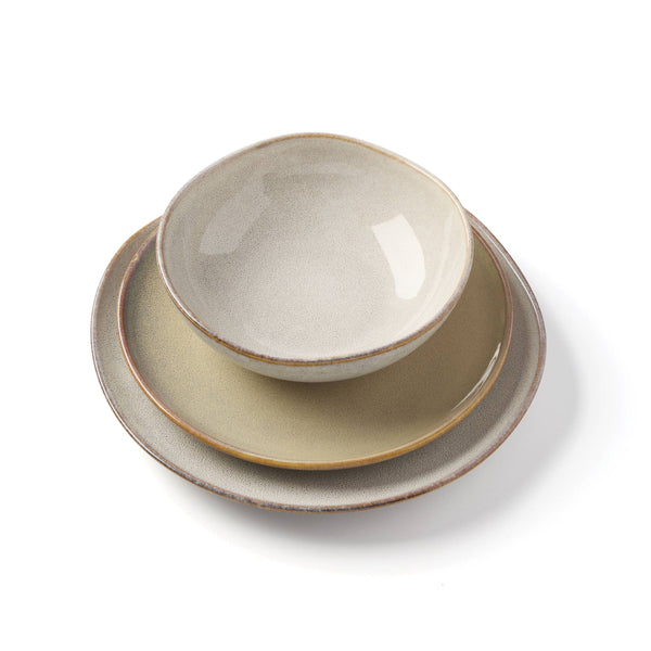 Lenox Organic Shades Stoneware Dinnerware Set Artisan Glazed Earthy Tones for Casual Everyday Table Taupe / Grey 897208
