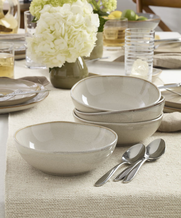 Lenox Organic Shades Stoneware Dinnerware Set Artisan Glazed Earthy Tones for Casual Everyday Table Taupe / Grey 897208