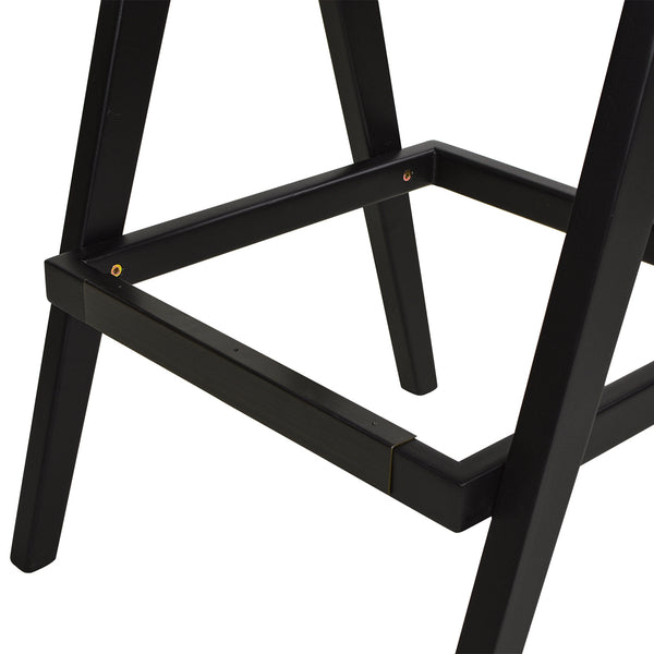 English Elm Jennifer Taylor Home - Milan 29.5" Modern Resin Webbing Bar Stools Set of 3 with Arms, Black Bouclé, Birch Frame, Brass Footrest B2719P238390