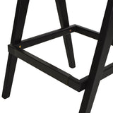 English Elm Milan 29.5" Modern Resin Webbing Back Bar Stool With Arms, Set Of 3, Ebony Black Boucle