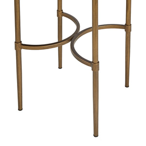 JLA Home Martha Stewart - Oval Accent Table with Mirrored Top & Antique Bronze Metal Base — Farmhouse Elegance for Entryway, Living Room MT120-0025