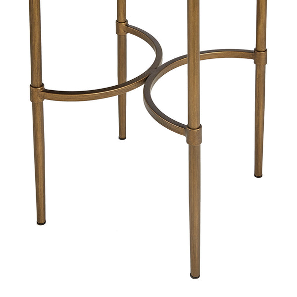 JLA Home Martha Stewart - Oval Accent Table with Mirrored Top & Antique Bronze Metal Base — Farmhouse Elegance for Entryway, Living Room MT120-0025
